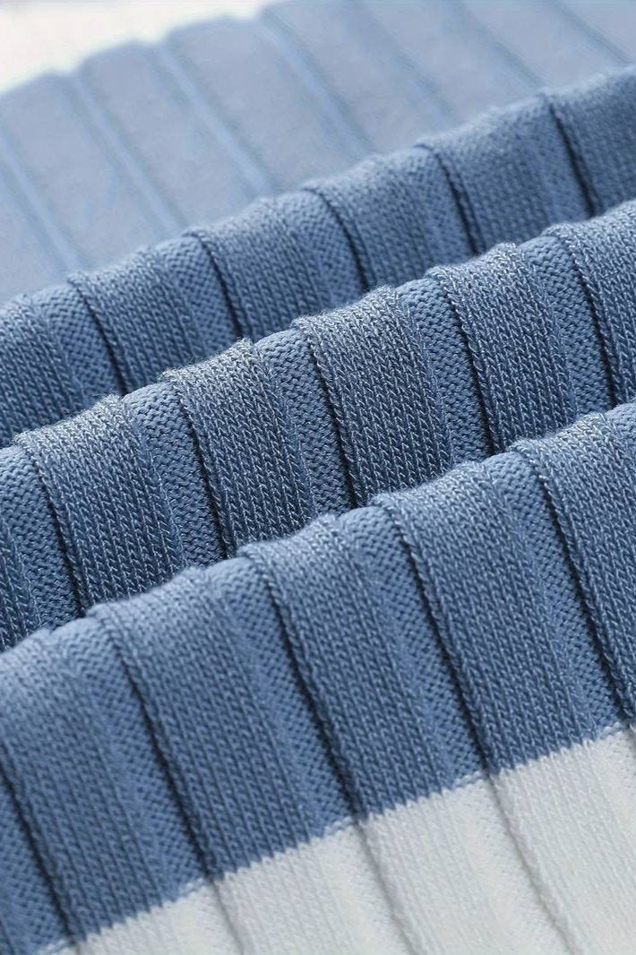 Herre Strikket Stribet Polo Tekstureret Smart Casual Sommer Skjorte