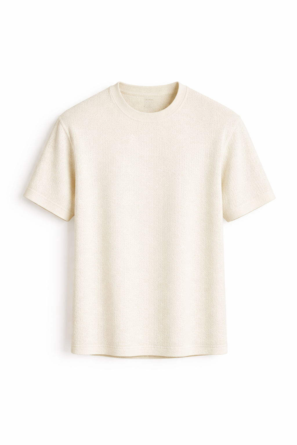 Herre Tekstureret Kortærmet T-Shirt Afslappet Pasform Sommer Tee