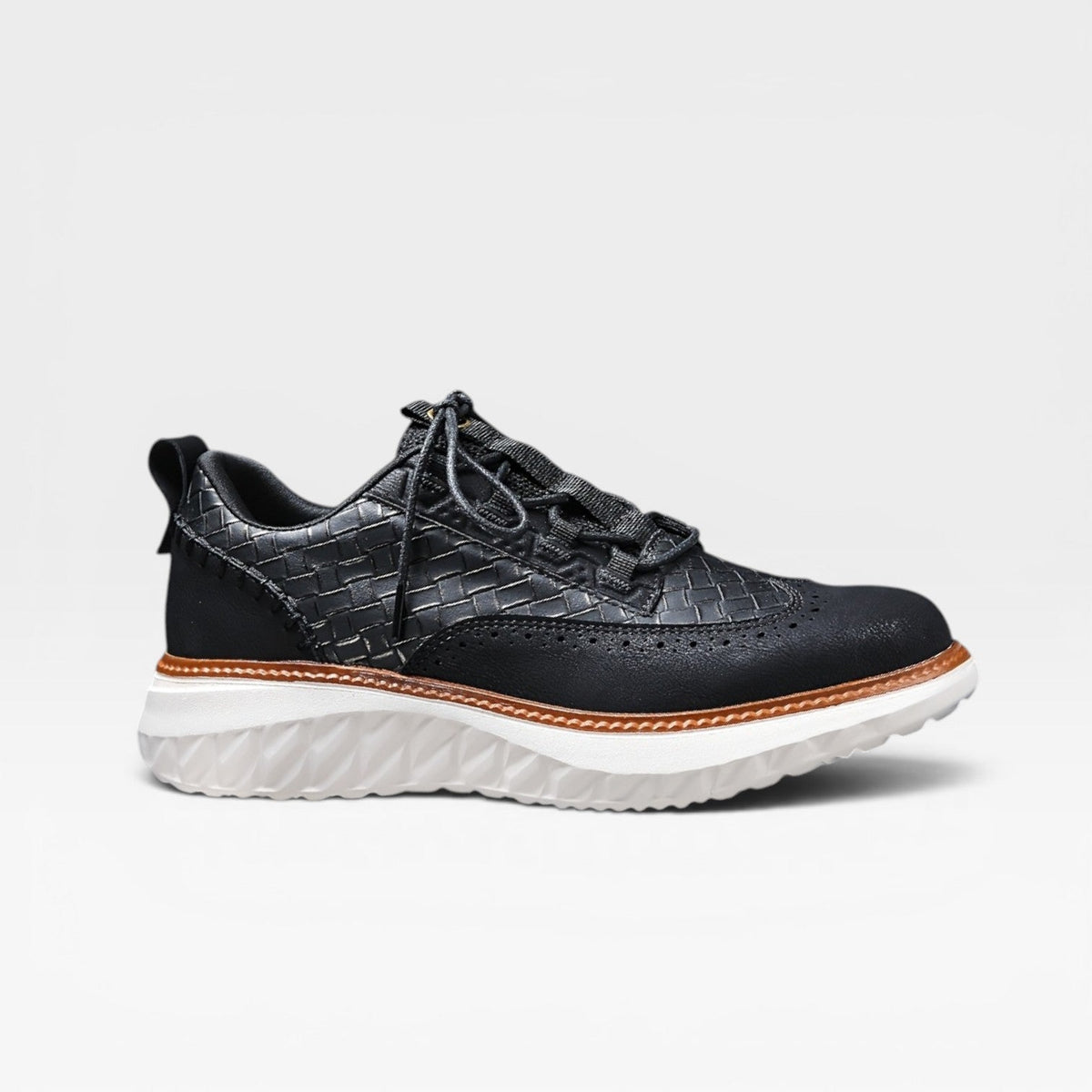 Herre Læder Brogue Sneakers – Smart Casual Snørebånd Sneakers