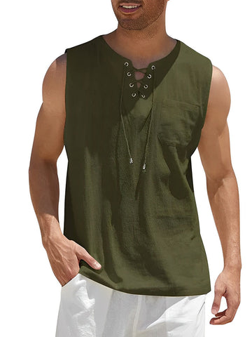 Herre Sommer Tanktop Letvægts Åndbar Løs Pasform Uden Ærmer Casual Top