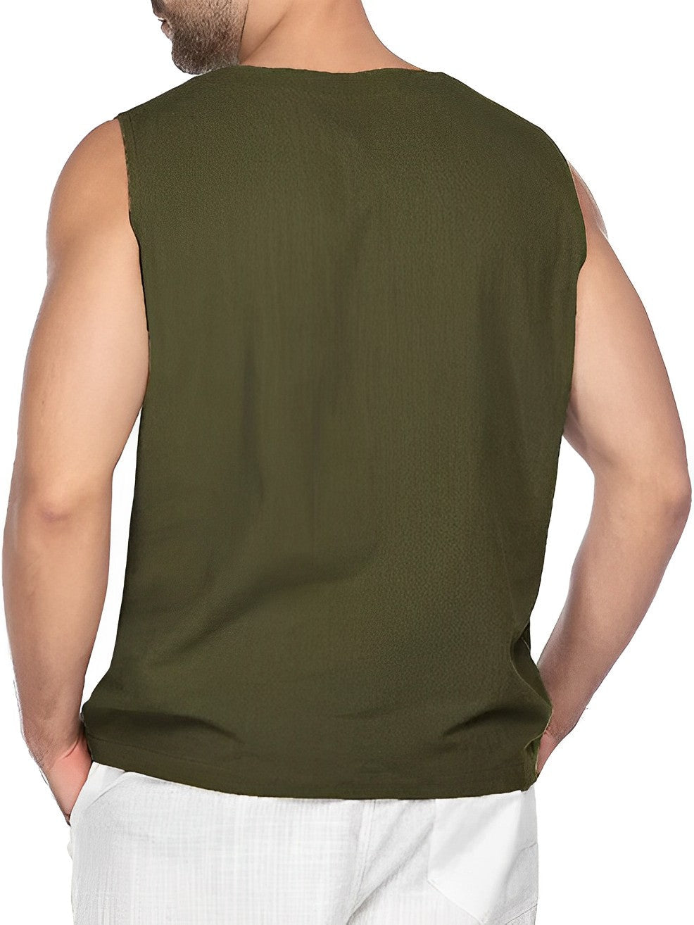 Herre Sommer Tanktop Letvægts Åndbar Løs Pasform Uden Ærmer Casual Top