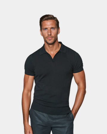 Herre Slim Fit Polo T-shirt Korte Ærmer Letvægts Åndbar Elegant Smart Casual Fitted Top