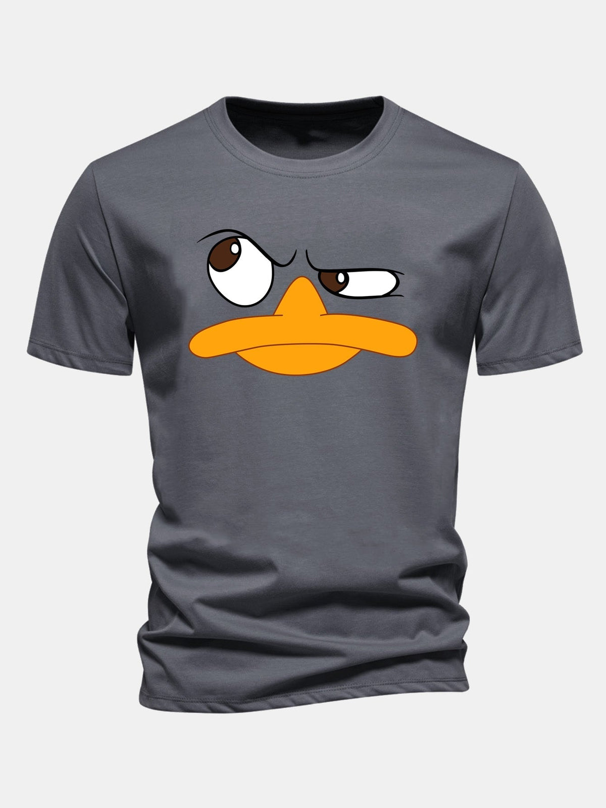 Herre Grafisk T-Shirt med Tegneserieansigt Print Casual Fit