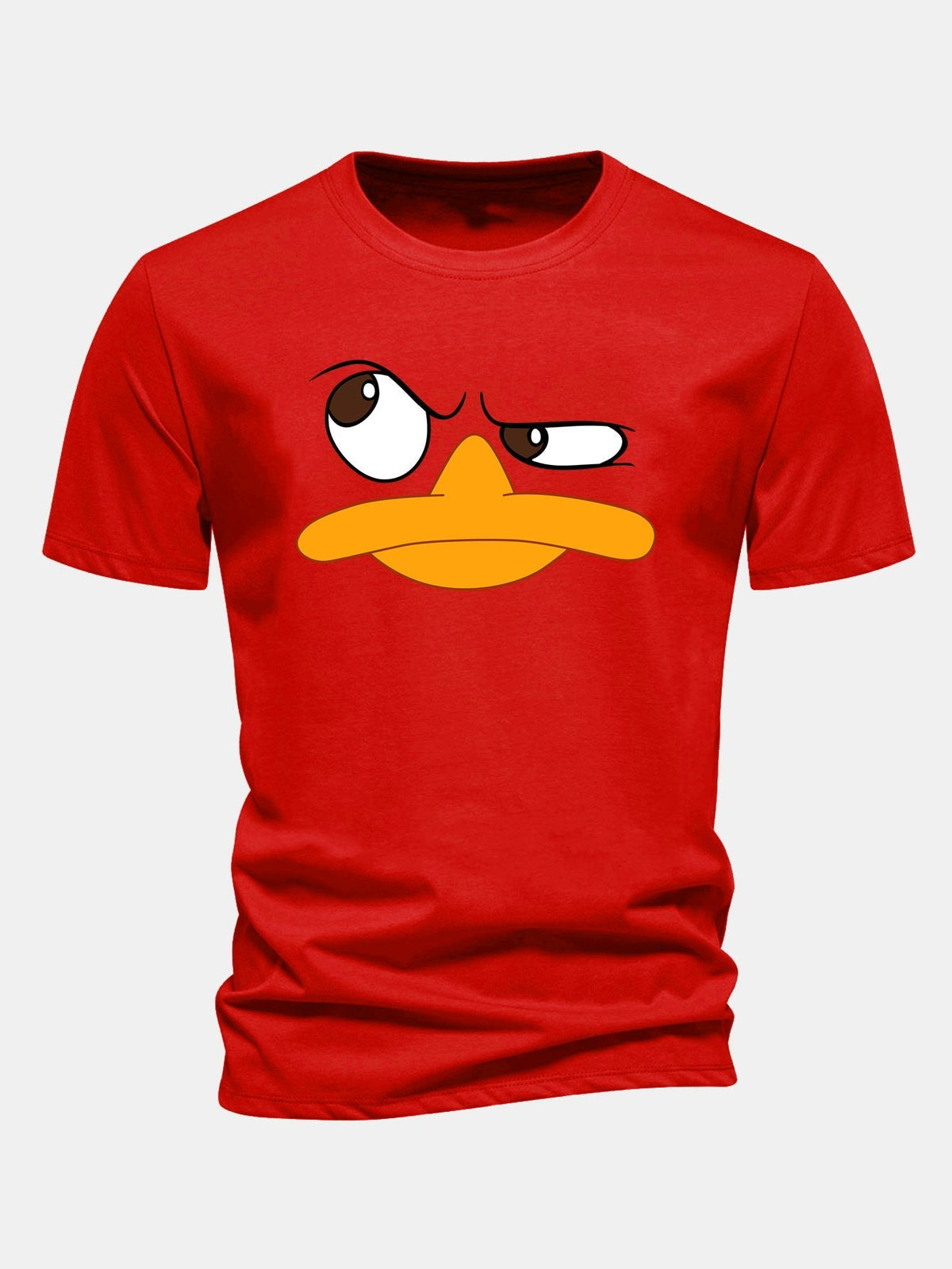 Herre Grafisk T-Shirt med Tegneserieansigt Print Casual Fit