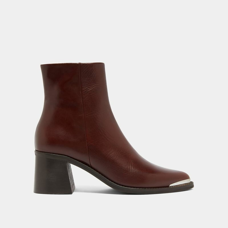 Kvinders Ægte Krokodille Burgundy Block Heel Støvler