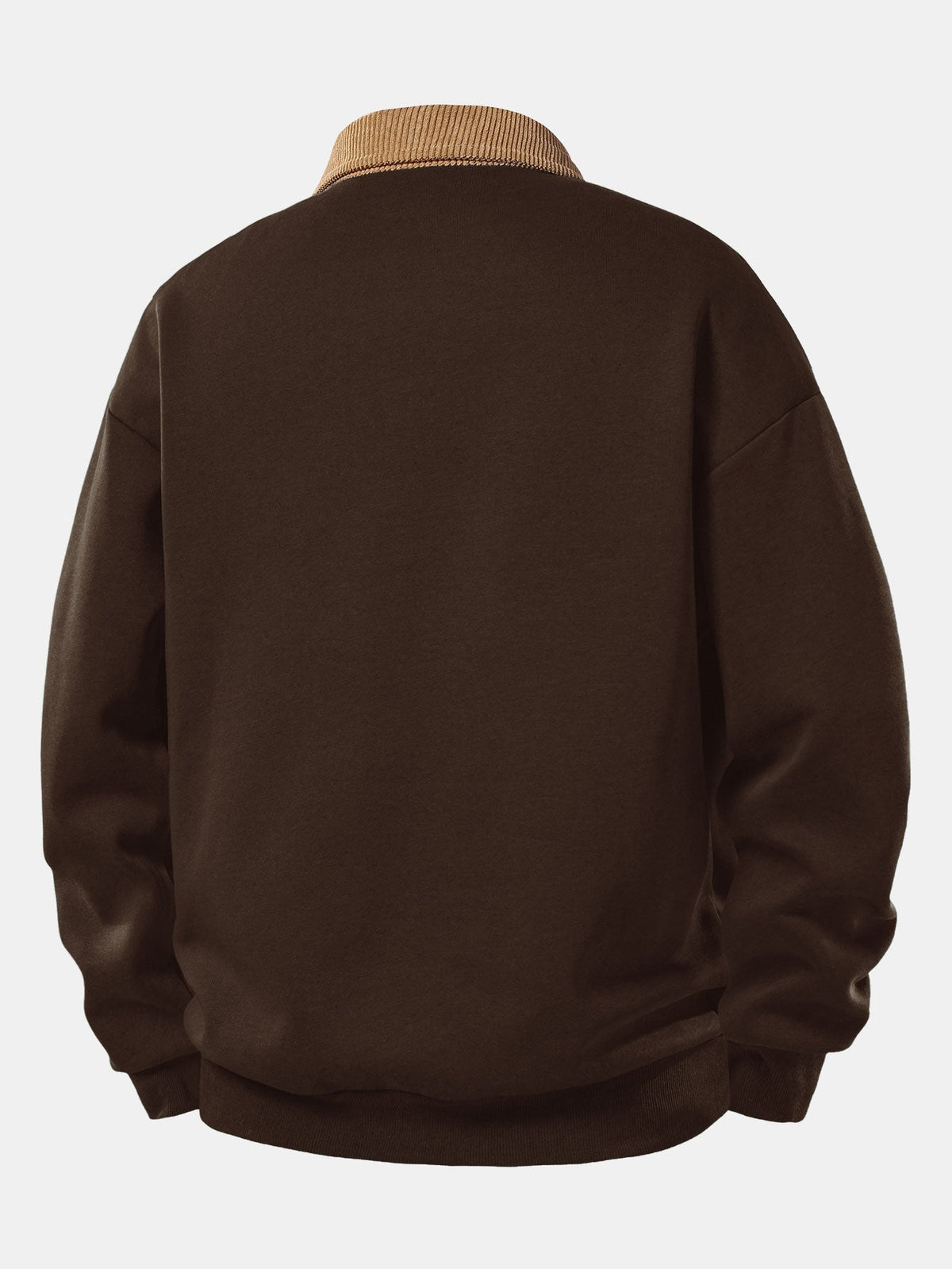 Herre Relaxed Polo Sweatshirt med Corduroy Krave – Bomuldsblanding til Efteråret