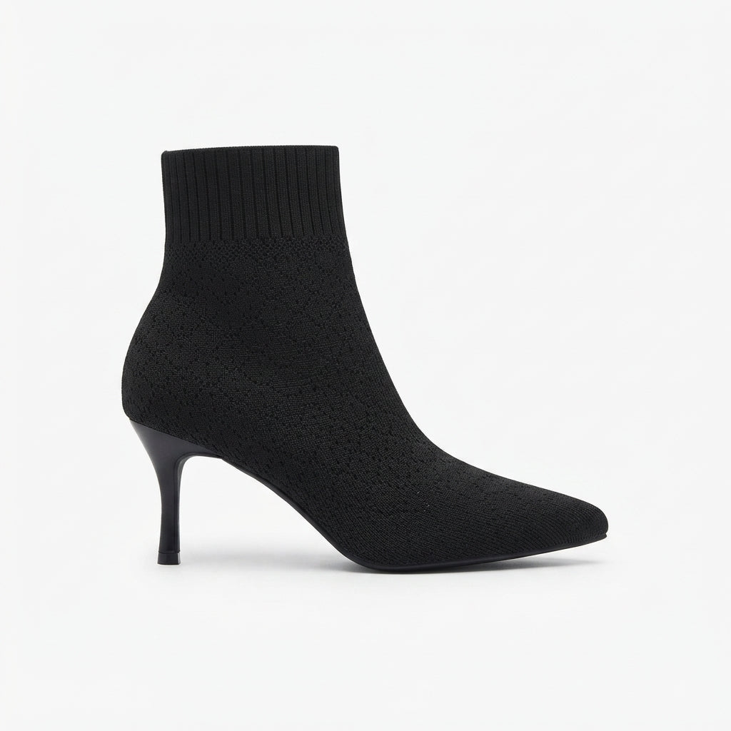 Kvindernes Elegante Spids Tå Kitten Heel Sok Støvler