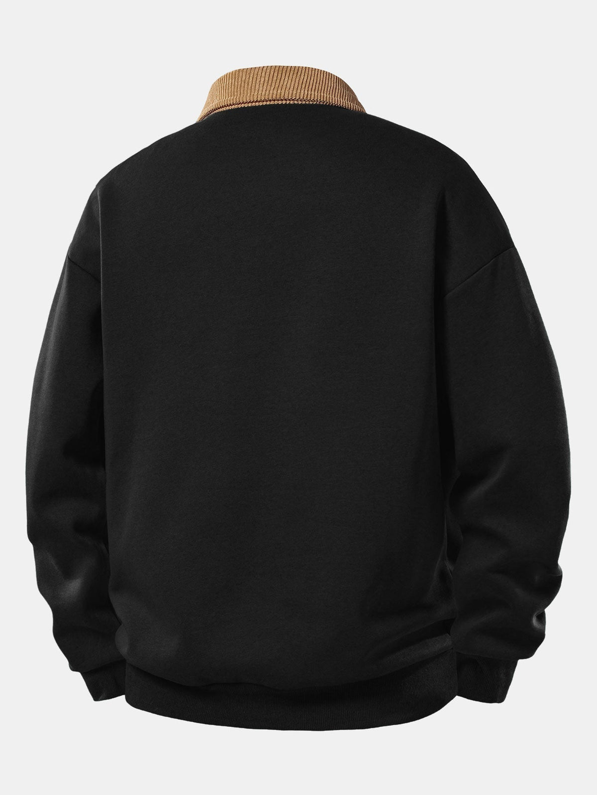 Herre Relaxed Polo Sweatshirt med Corduroy Krave – Bomuldsblanding til Efteråret