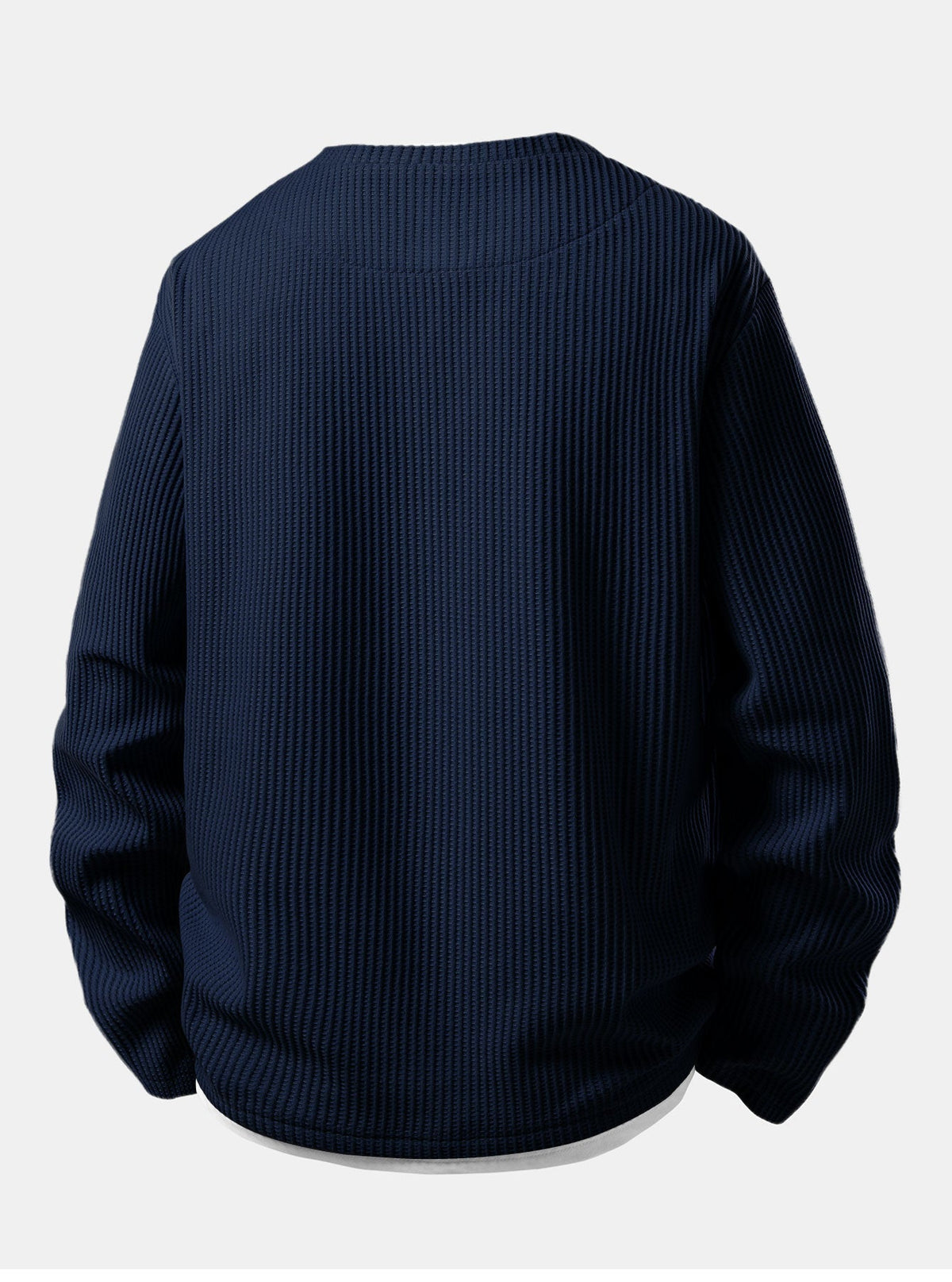 Herres Waffle Notch-Neck T-Shirt med Indbygget Lag – Afslappet Overgangs Langærmet