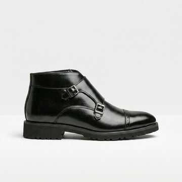 Herre Læder Monk Strap Ankelstøvler