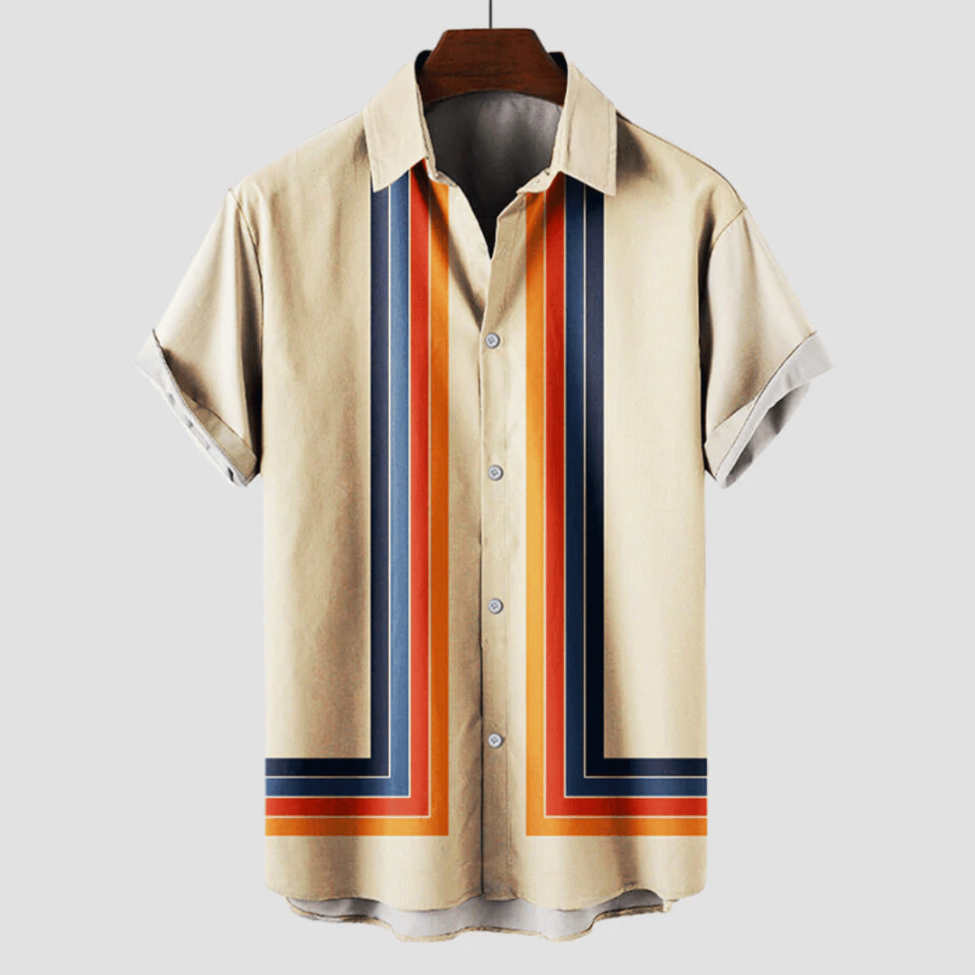 Herre Retro Kortærmet Trykt Casual Sommer Skjorte