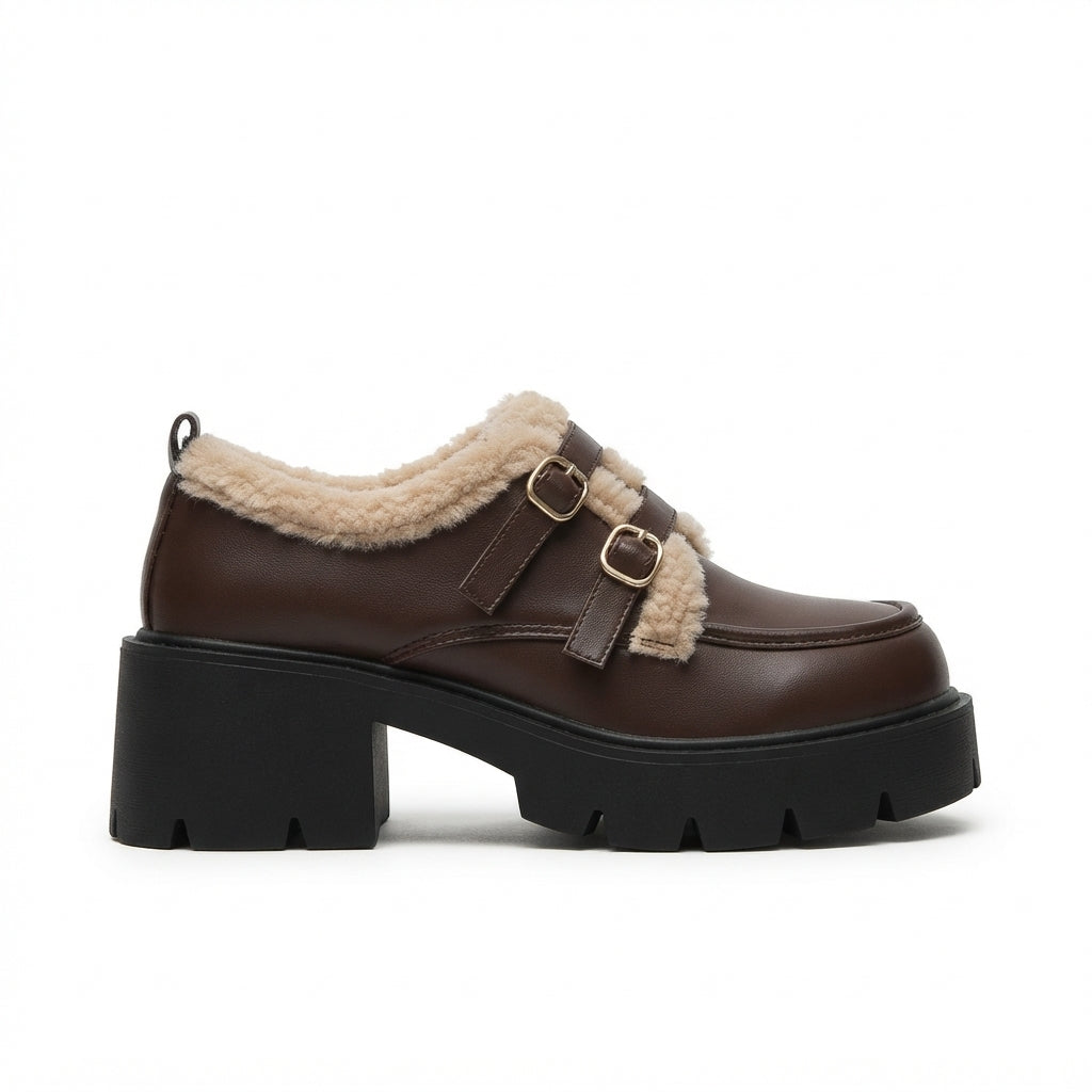 Kvinders Platform Monk-Strap Sko