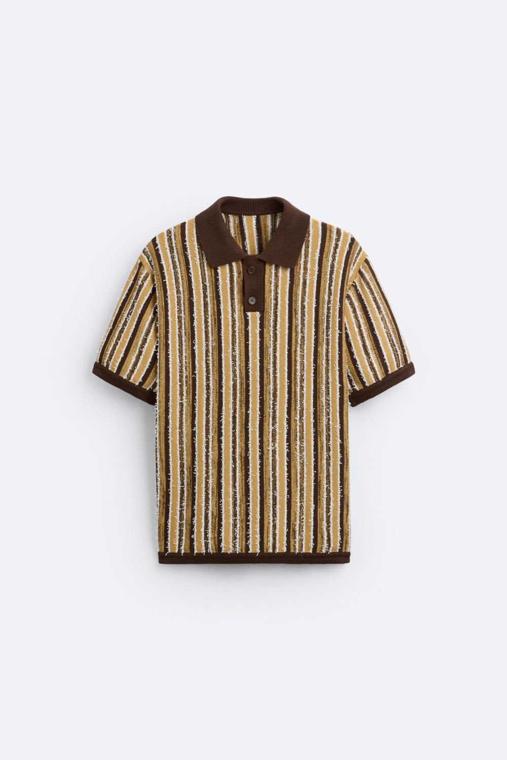 Herre Retro Strikket Stribet Polo Casual Sommer Skjorte