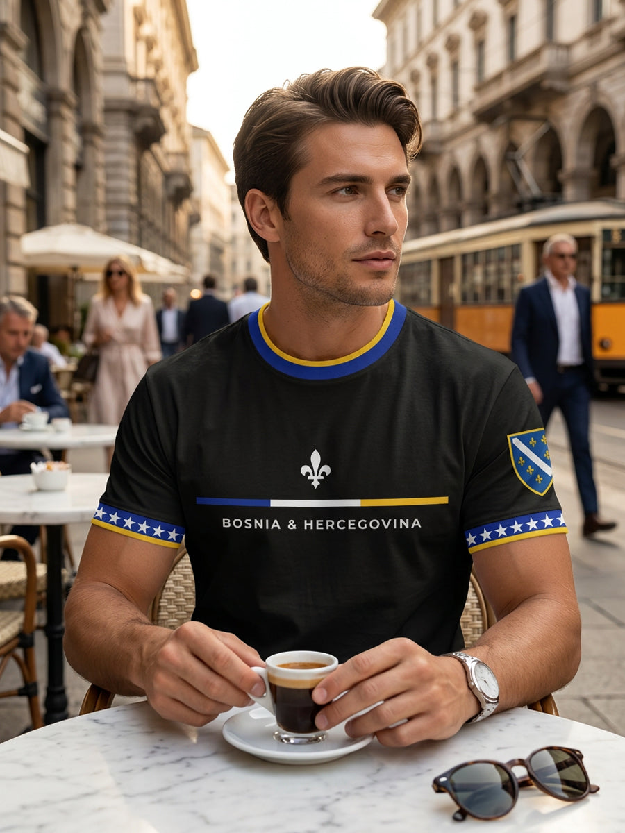 Herre Graphic Fan T-Shirt med korte ærmer og rund hals