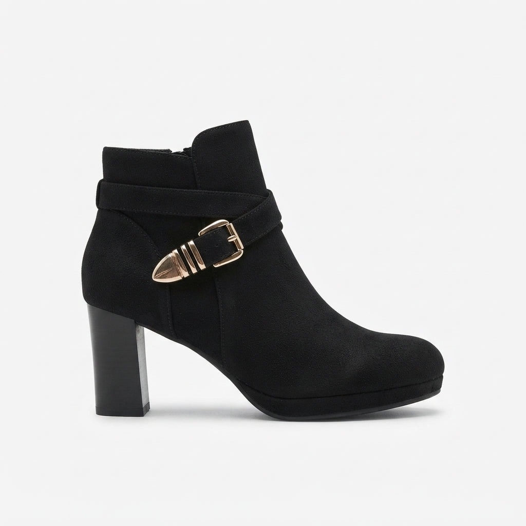 Kvinders Elegante Suede Hælede Ankelstøvler