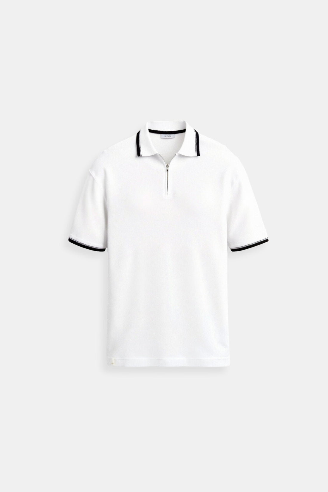 Herre Zip Neck Polo Smart Casual Strikket Sommer Skjorte