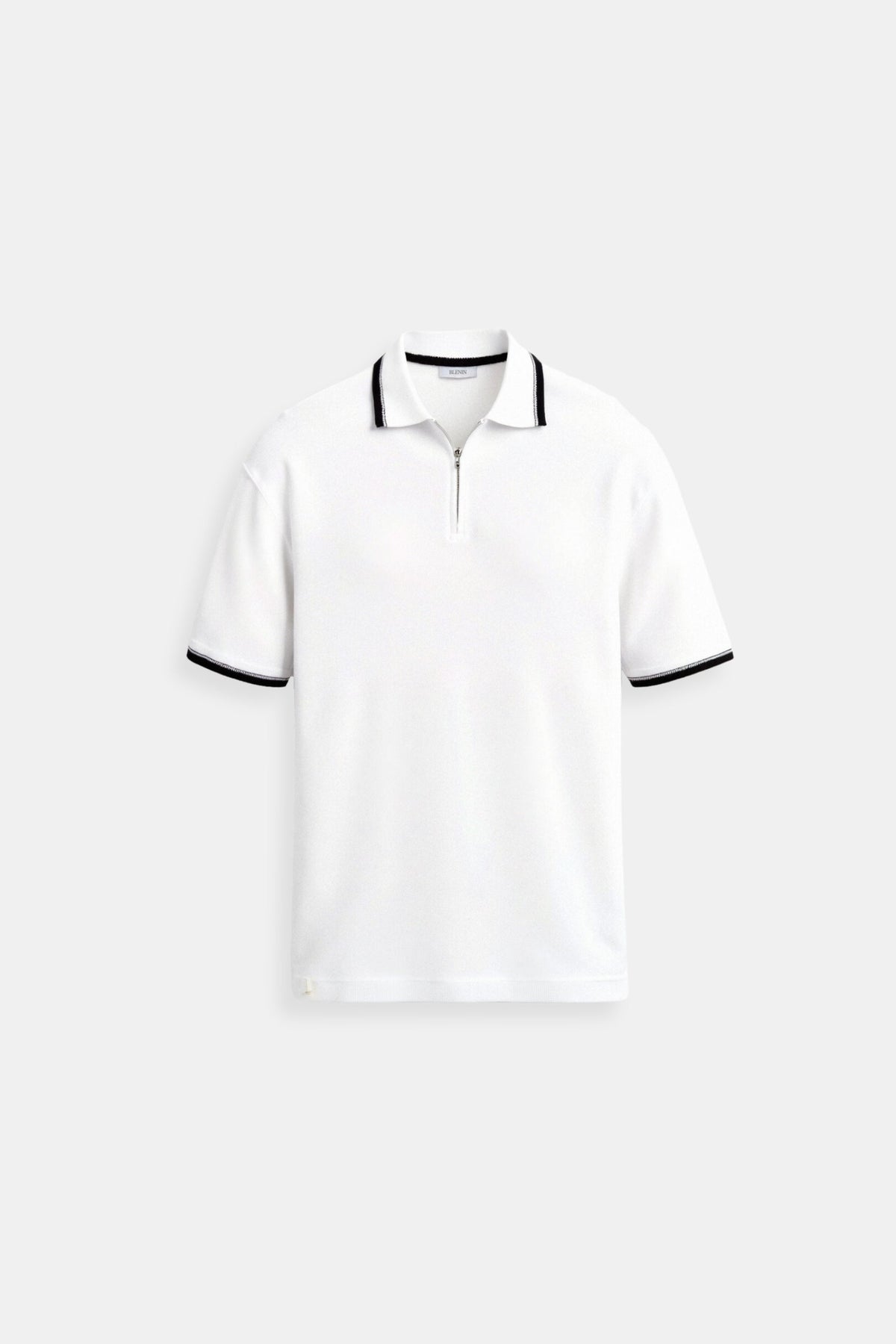 Herre Zip Neck Polo Smart Casual Strikket Sommer Skjorte