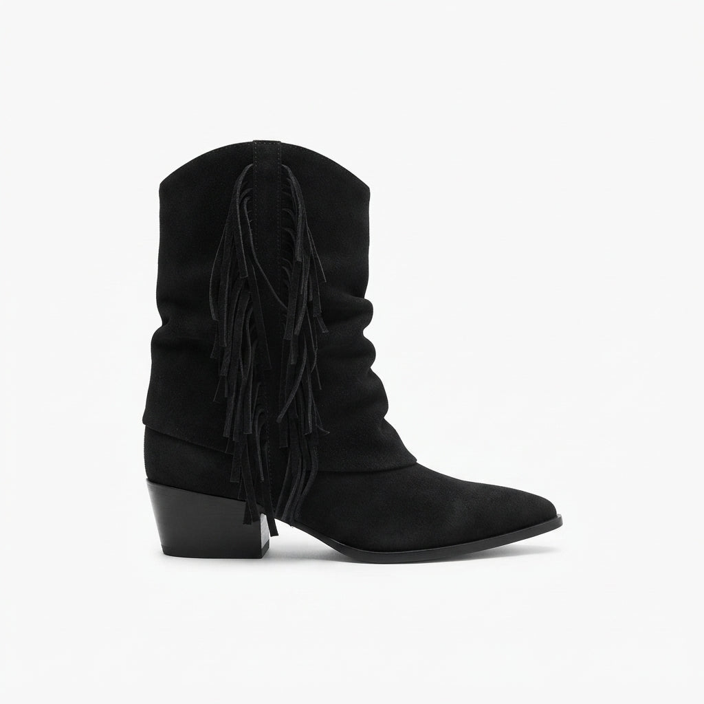 Kvinders Suede Slouch Cowboy Støvler