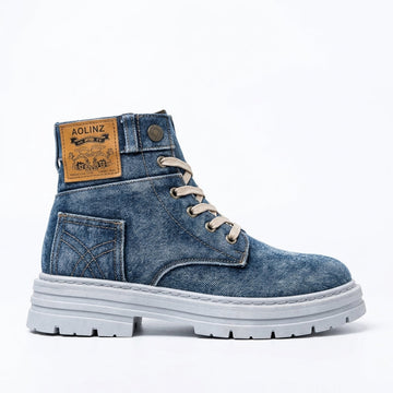 Herre Denim Combat Støvler