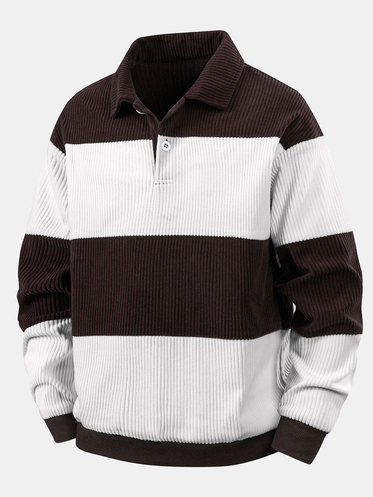 Herre Corduroy Polo Sweatshirt – Afslappet Retro Lag til Efterår og Vinter