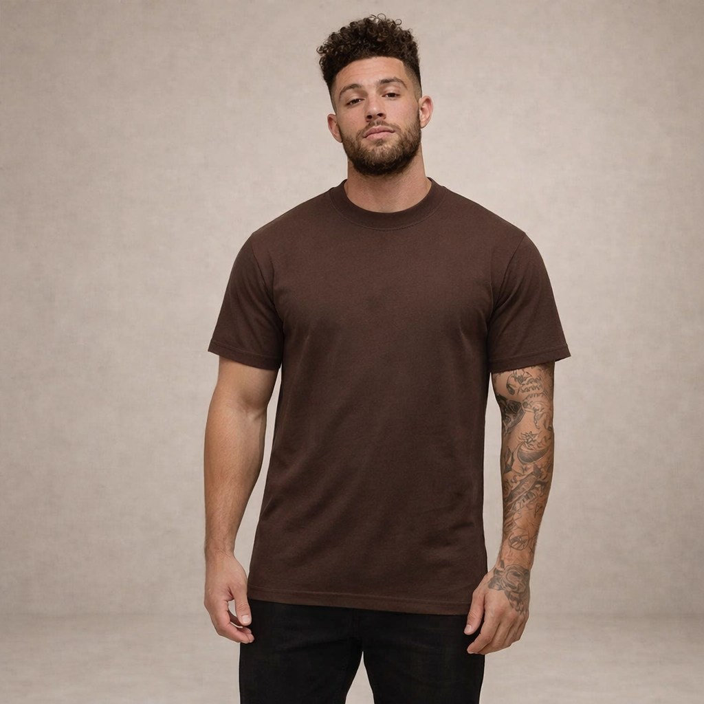 Herreslim-fit crew neck essentiel bomulds T-shirt