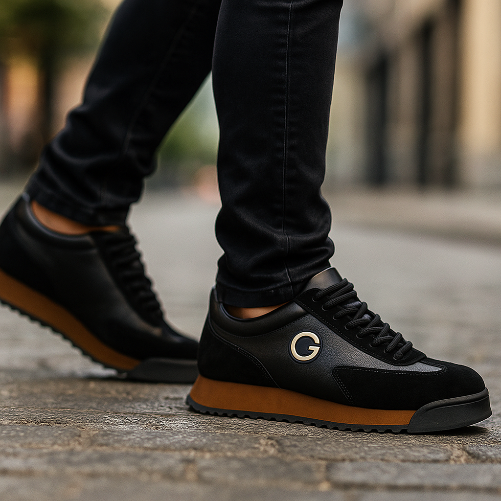 Herre Suede Læder Retro Sneakers – To Farvet Casual Sneakers