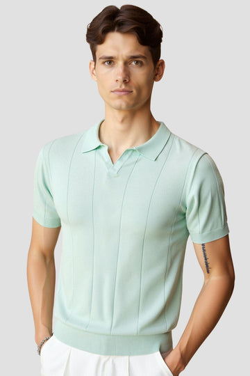 Herres Fine Strikkede Polo Afslappet Smart Casual Sommer Skjorte