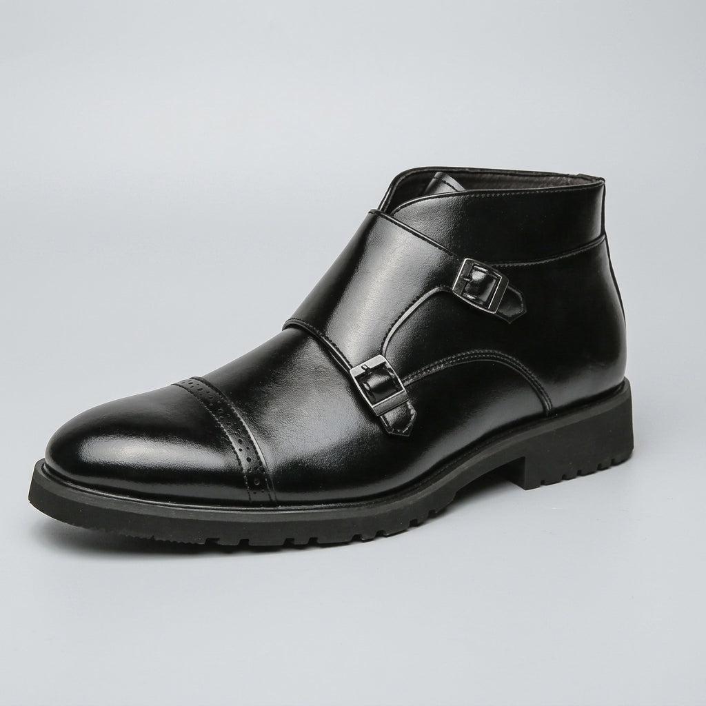 Herre Læder Monk Strap Ankelstøvler