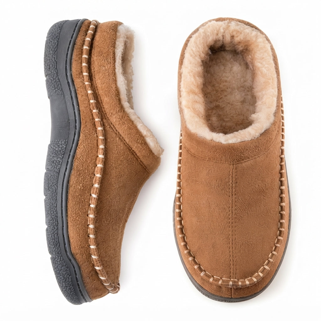 Herre Orthopædiske Bredde Suede Mokkasinslippers