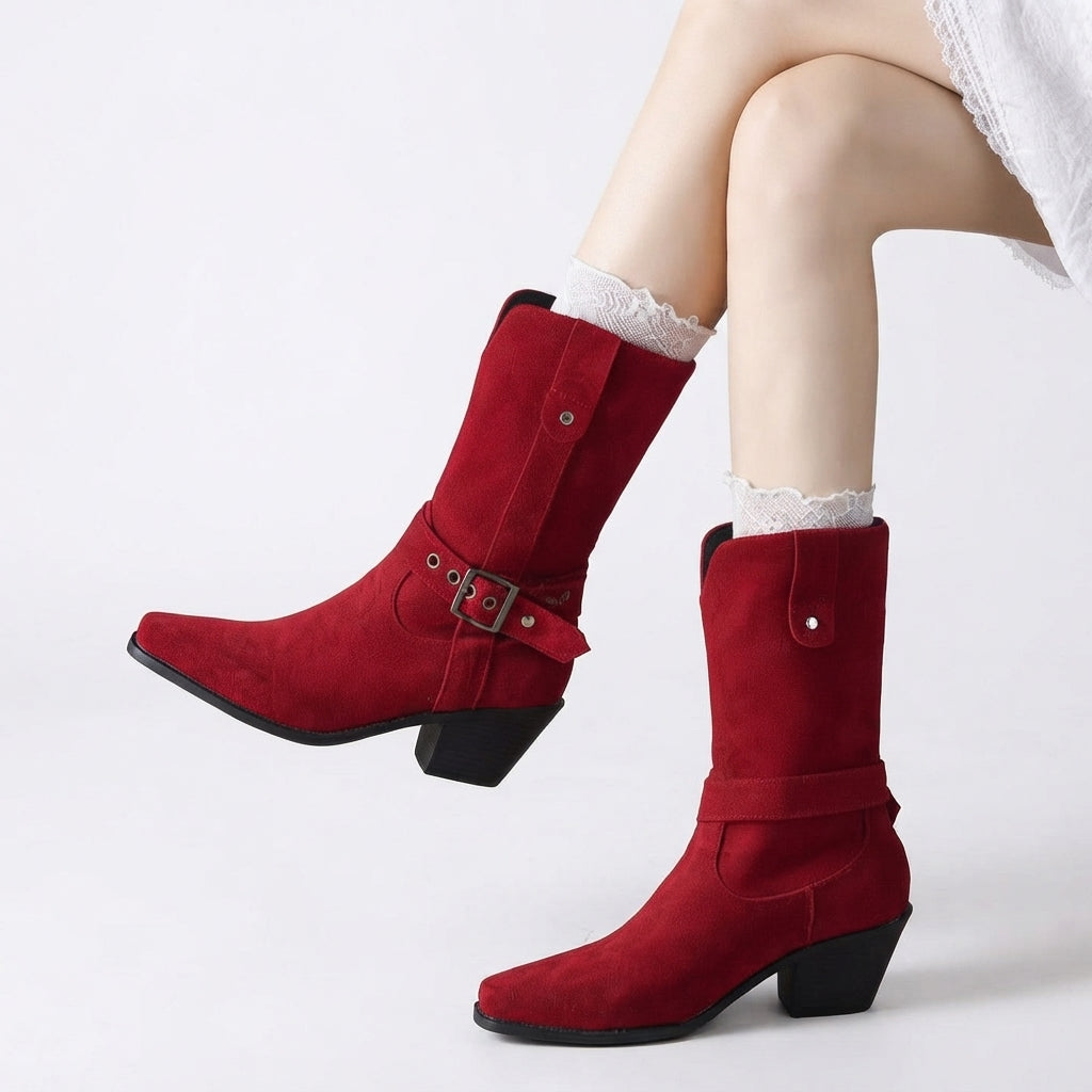 Kvinders Mid-Calf Cowboy Støvler