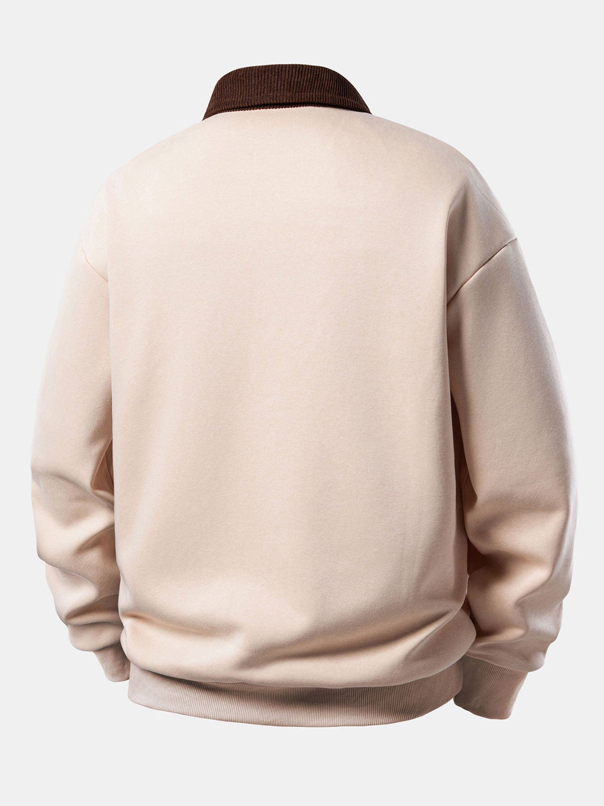 Herre Relaxed Polo Sweatshirt med Corduroy Krave – Bomuldsblanding til Efterårslag