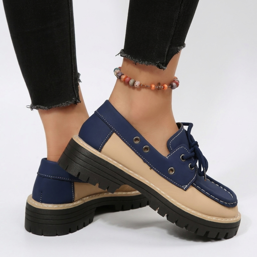 Kvinders Casual Platform Snøre Loafers