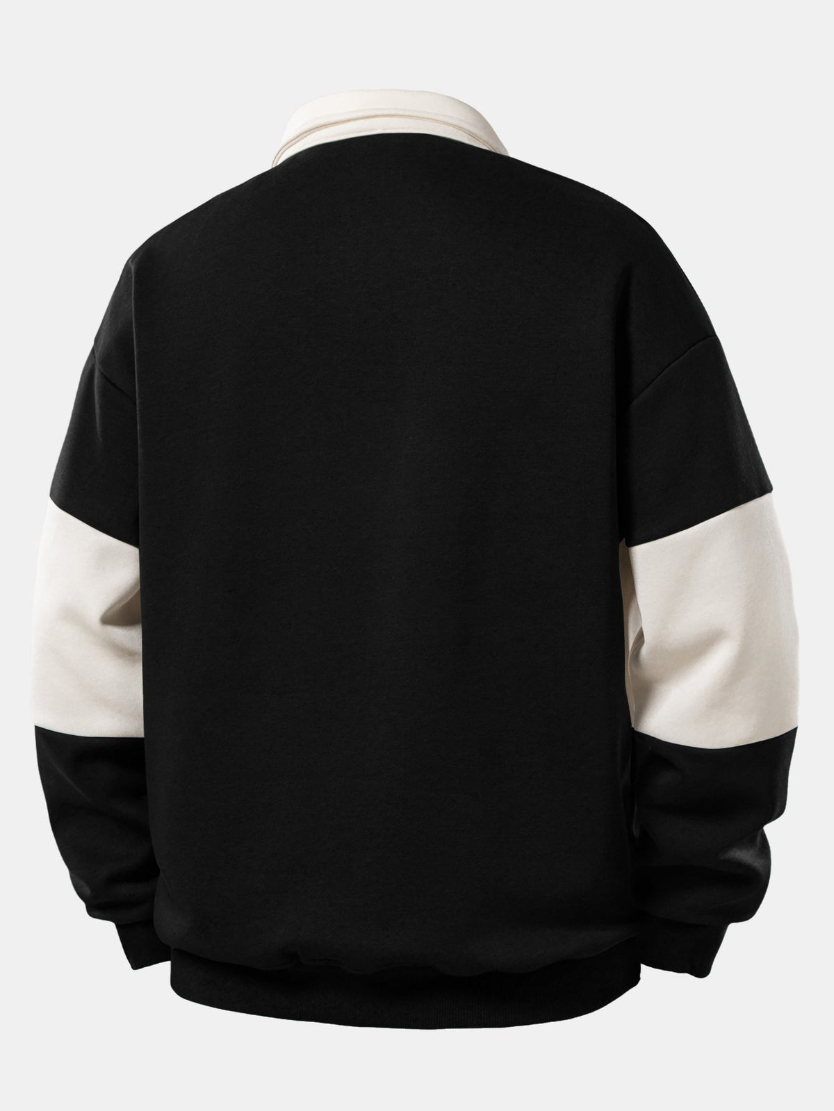 Mænds Cotton-Blend Polo Sweatshirt – Struktureret Langærmet Casual Lag
