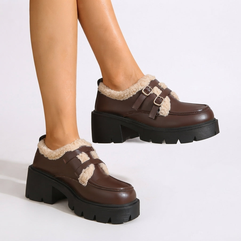 Kvinders Platform Monk-Strap Sko