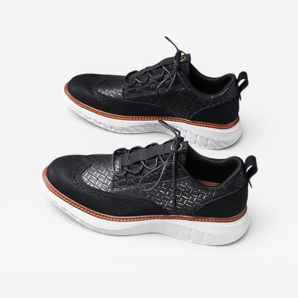 Herre Læder Brogue Sneakers – Smart Casual Snørebånd Sneakers