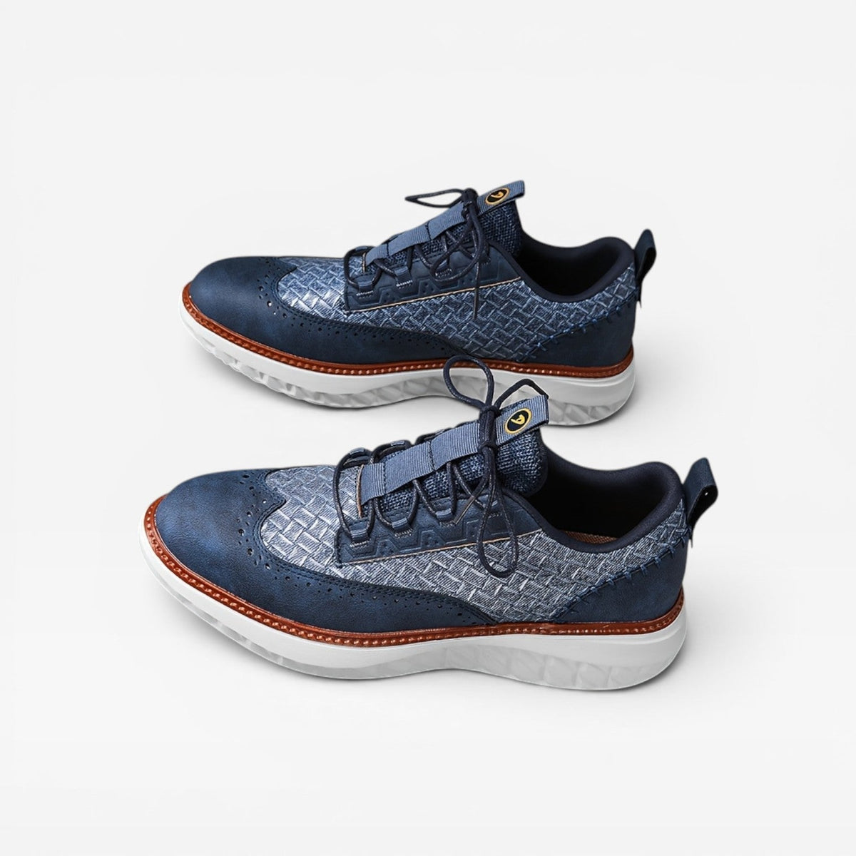 Herre Læder Brogue Sneakers – Smart Casual Snørebånd Sneakers