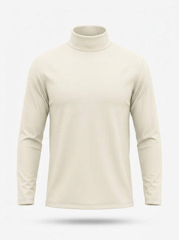 Herre Mock-Neck Langærmet Pullover – Slank Casual Lag til Koldere Dage