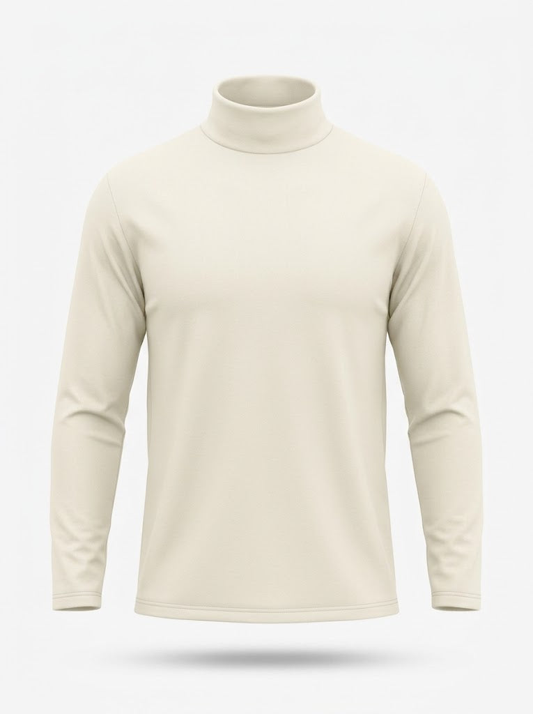 Herre Mock-Neck Langærmet Pullover – Slank Casual Lag til Koldere Dage