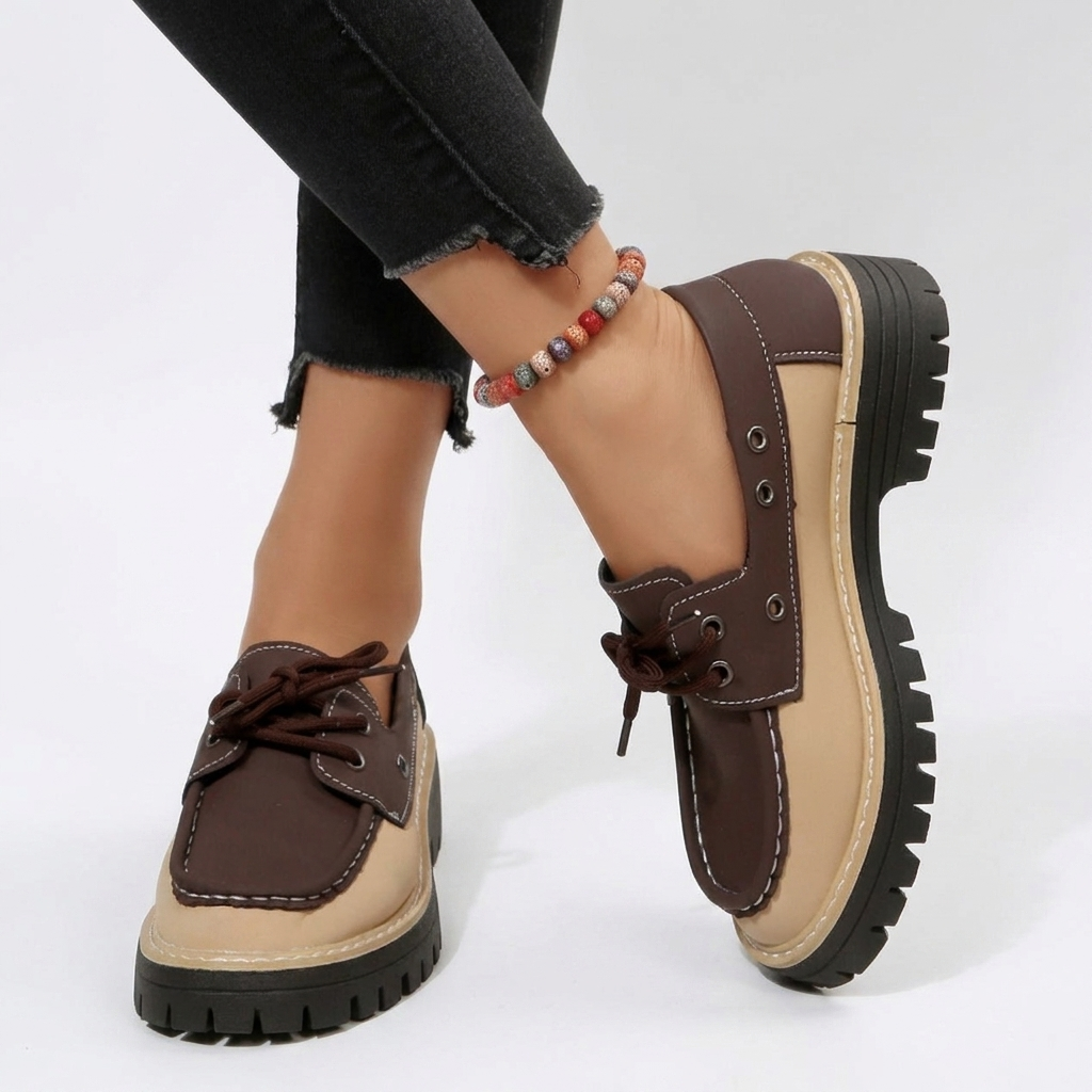 Kvinders Casual Platform Snøre Loafers