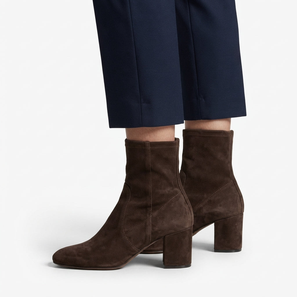 Kvindernes All-Day Comfort Suede Hælede Ankelstøvler