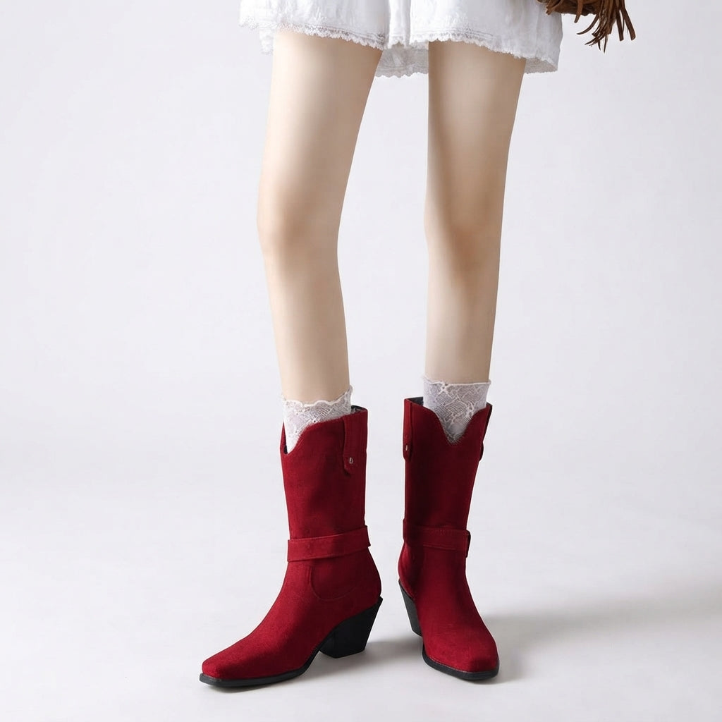 Kvinders Mid-Calf Cowboy Støvler
