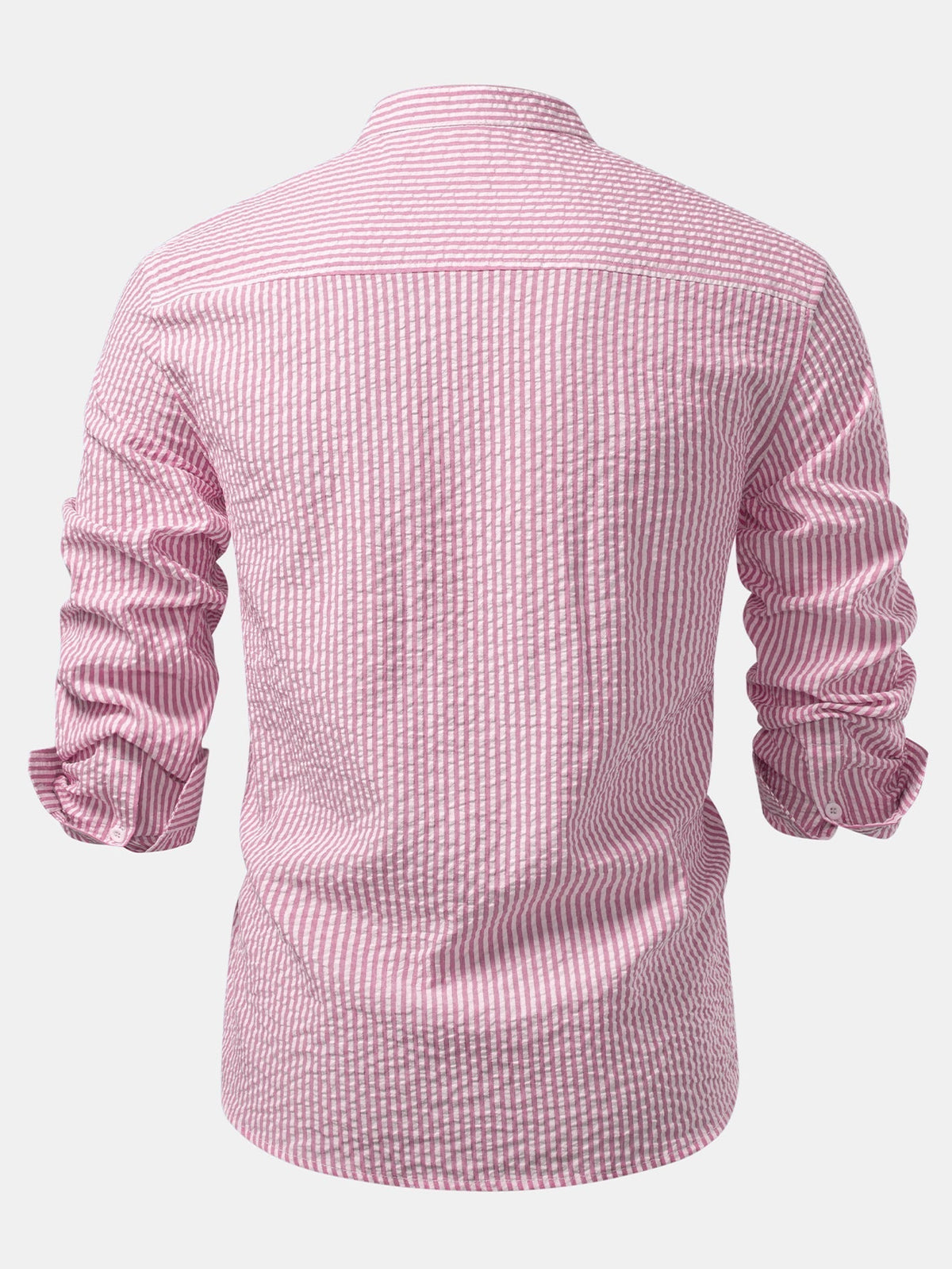 Herre Stand Collar Seersucker Skjorte Multipack – Tre Regular-Fit Hverdagslag