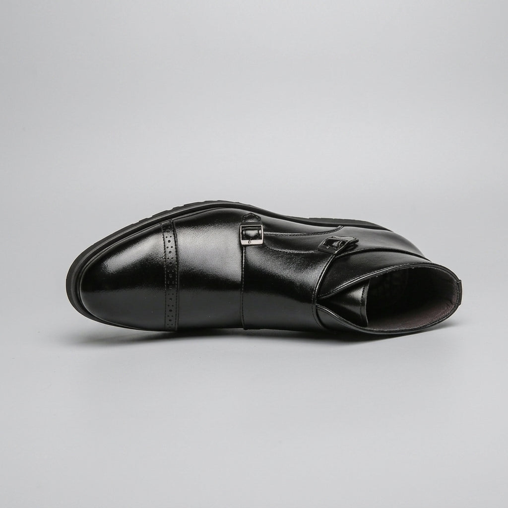 Herre Læder Monk Strap Ankelstøvler