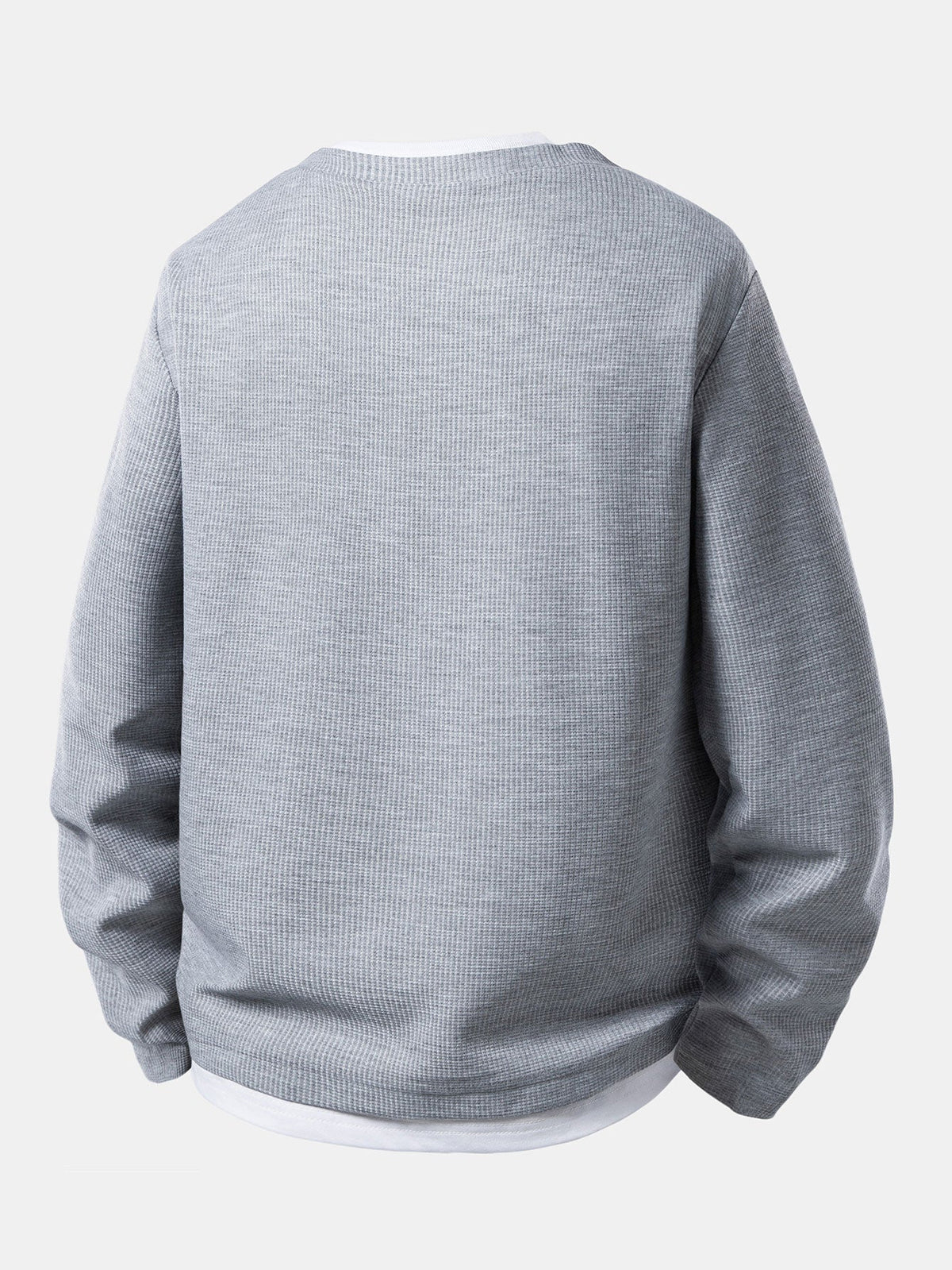 Herre Henley Waffle T-Shirt med Indbygget Lag – Tekstureret Langærmet Hverdags Top
