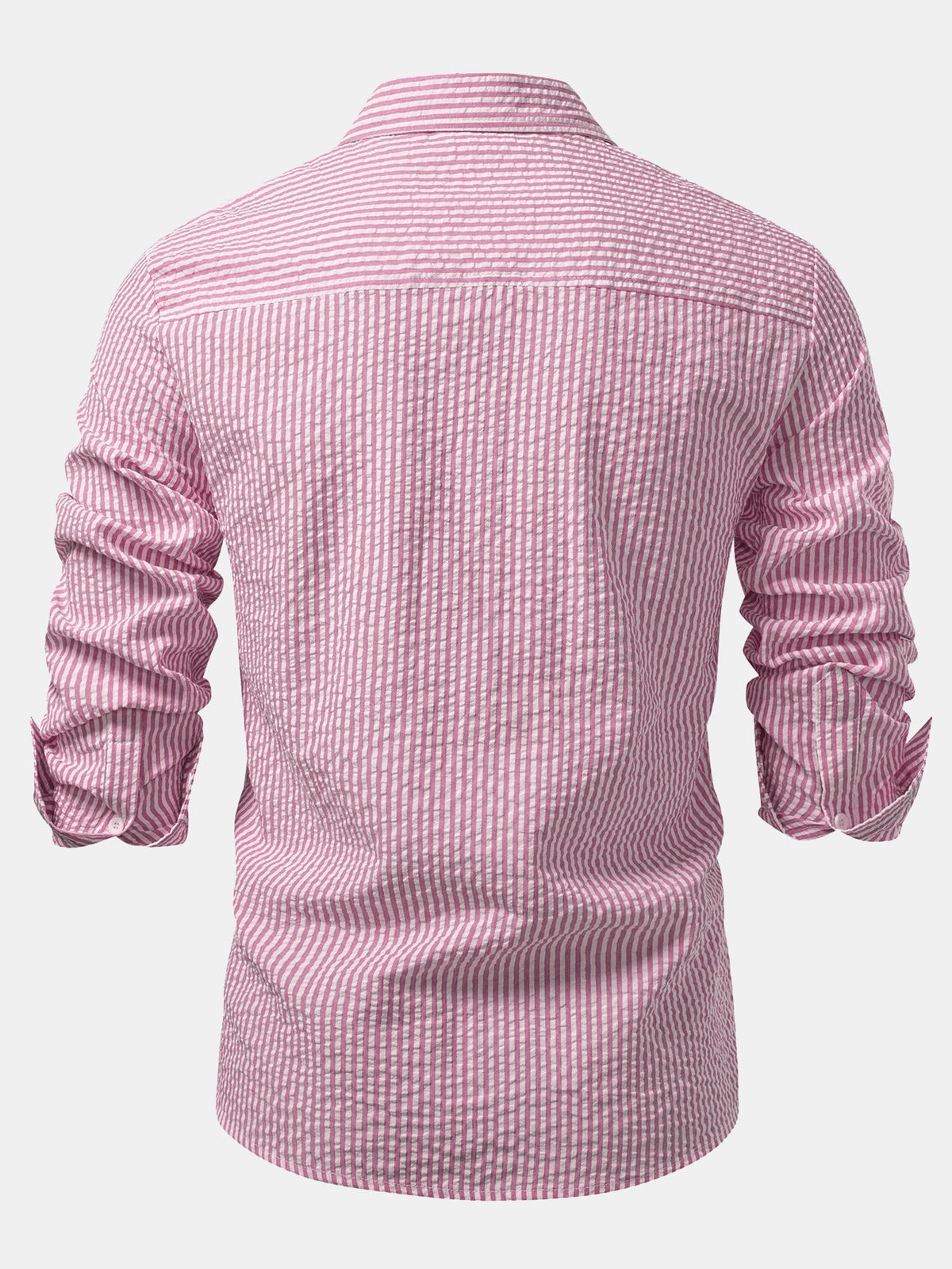 Herre Seersucker Button-Up Skjorte – Regular Fit Smart Casual Lag for Arbejdsdage og Weekender