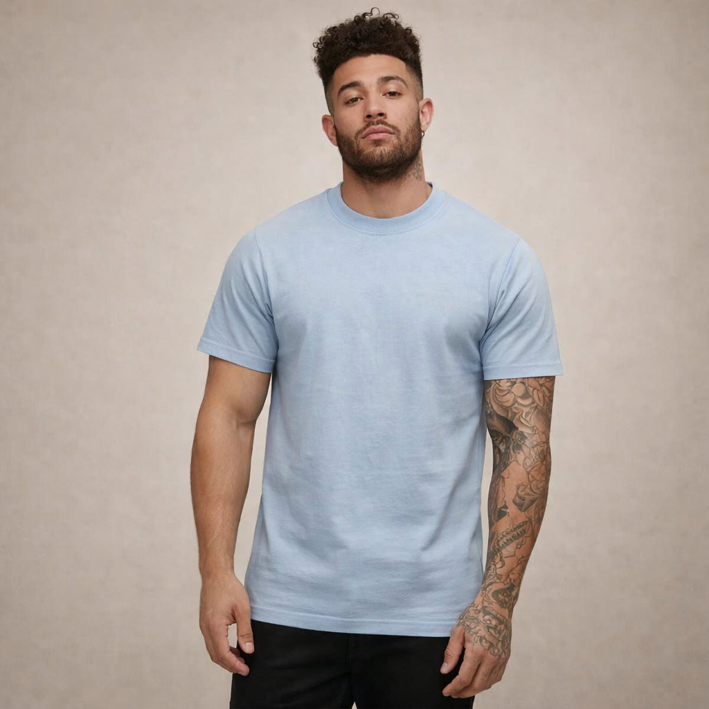 Herreslim-fit crew neck essentiel bomulds T-shirt