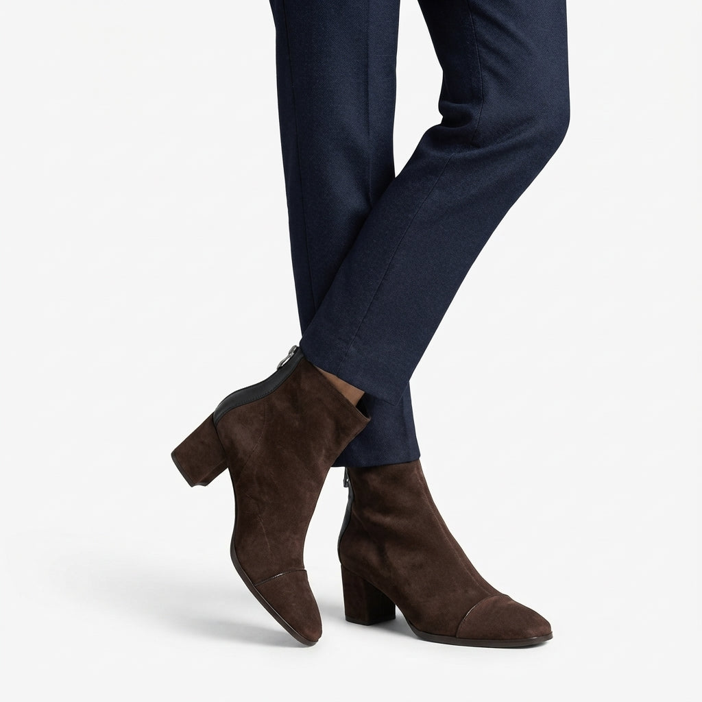 Kvindernes All-Day Comfort Suede Hælede Ankelstøvler