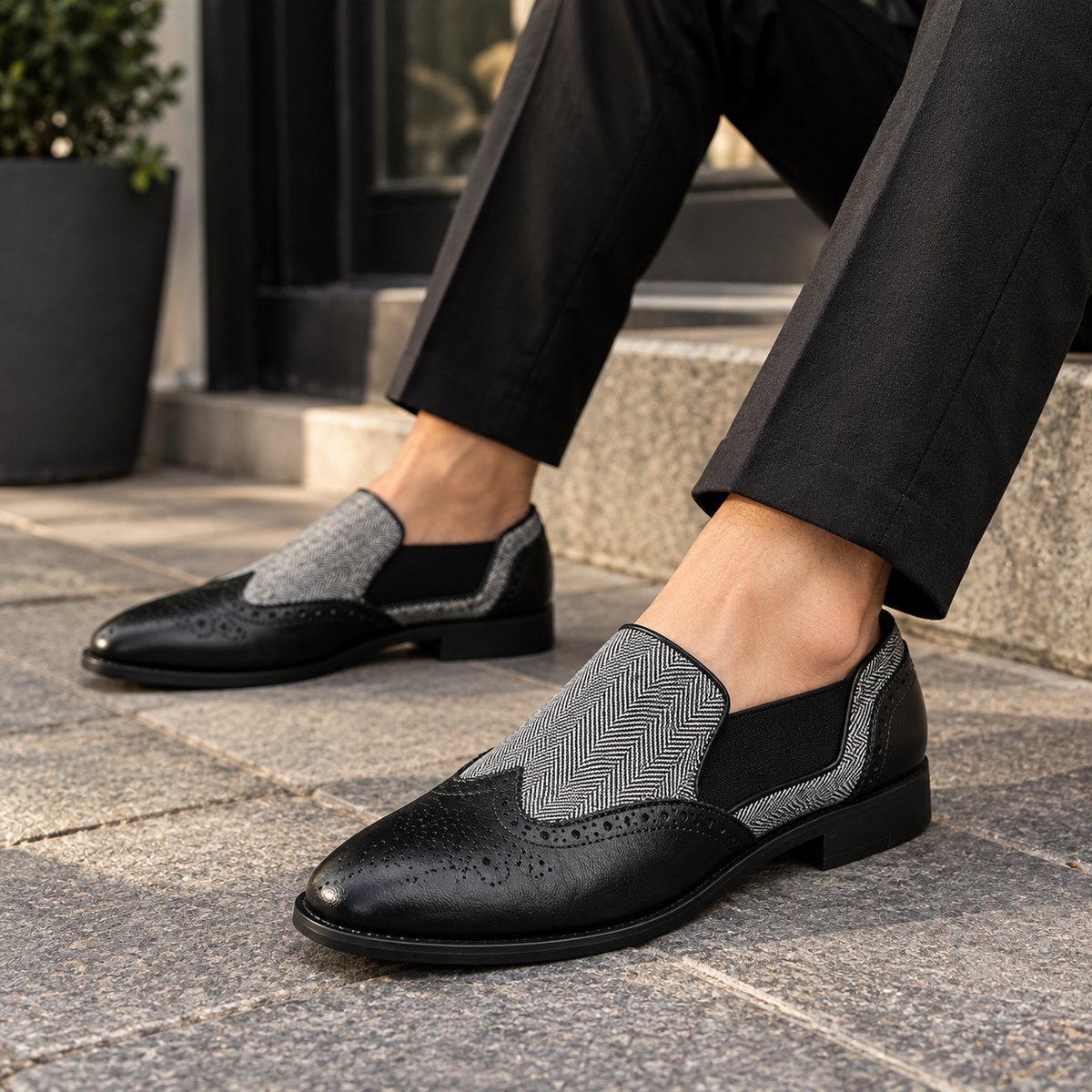 Herre Læder Brogue Loafers