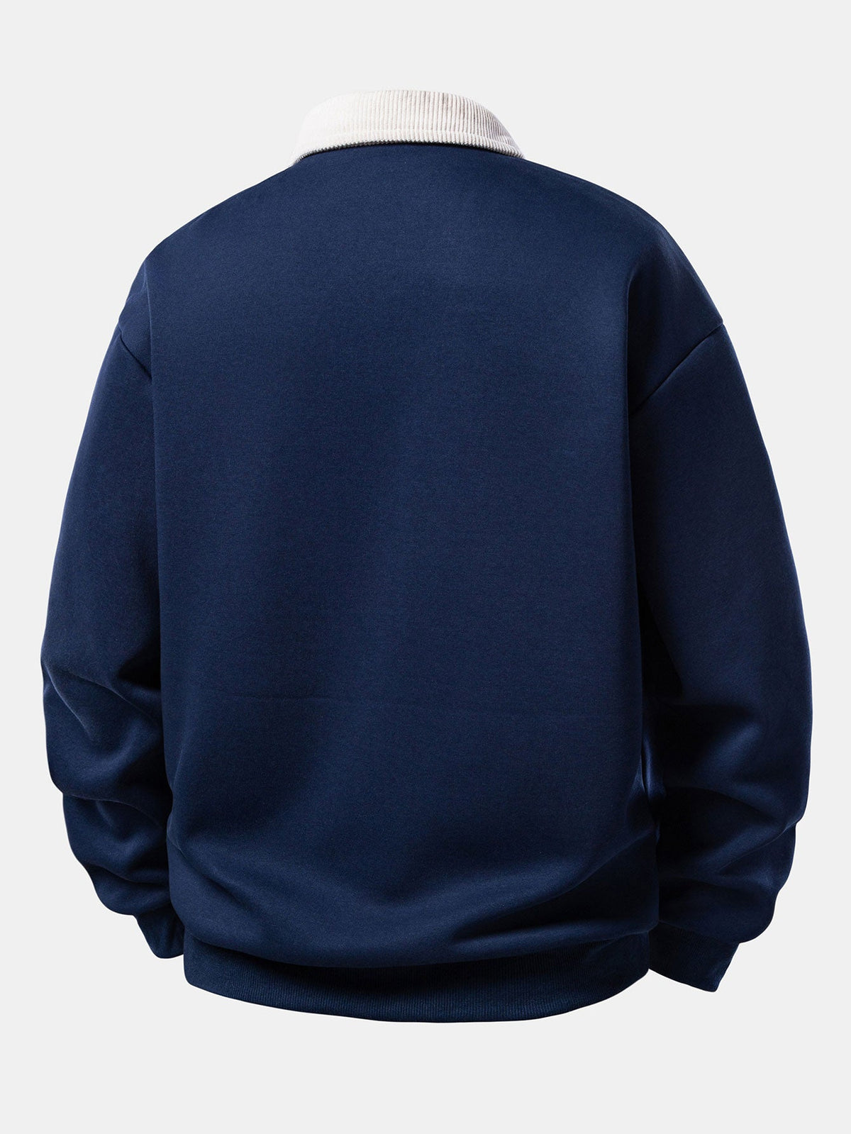 Herre Relaxed Polo Sweatshirt med Corduroy Krave – Bomuldsblanding til Efterårslag