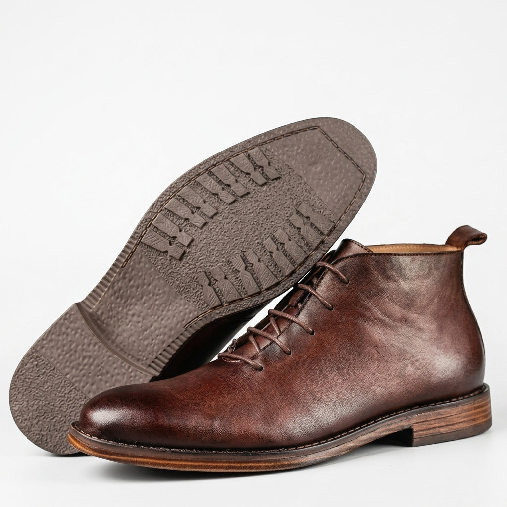 Herre Læder Slip-on Ankelstøvler